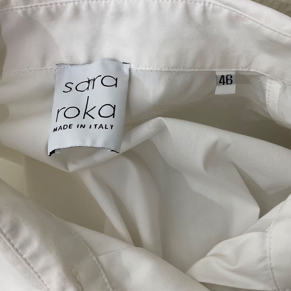 Sara Roka Madlyn Maxi shirt wrap dress 46/US 10 multicolor ruffle Italy pockets - Picture 5 of 13